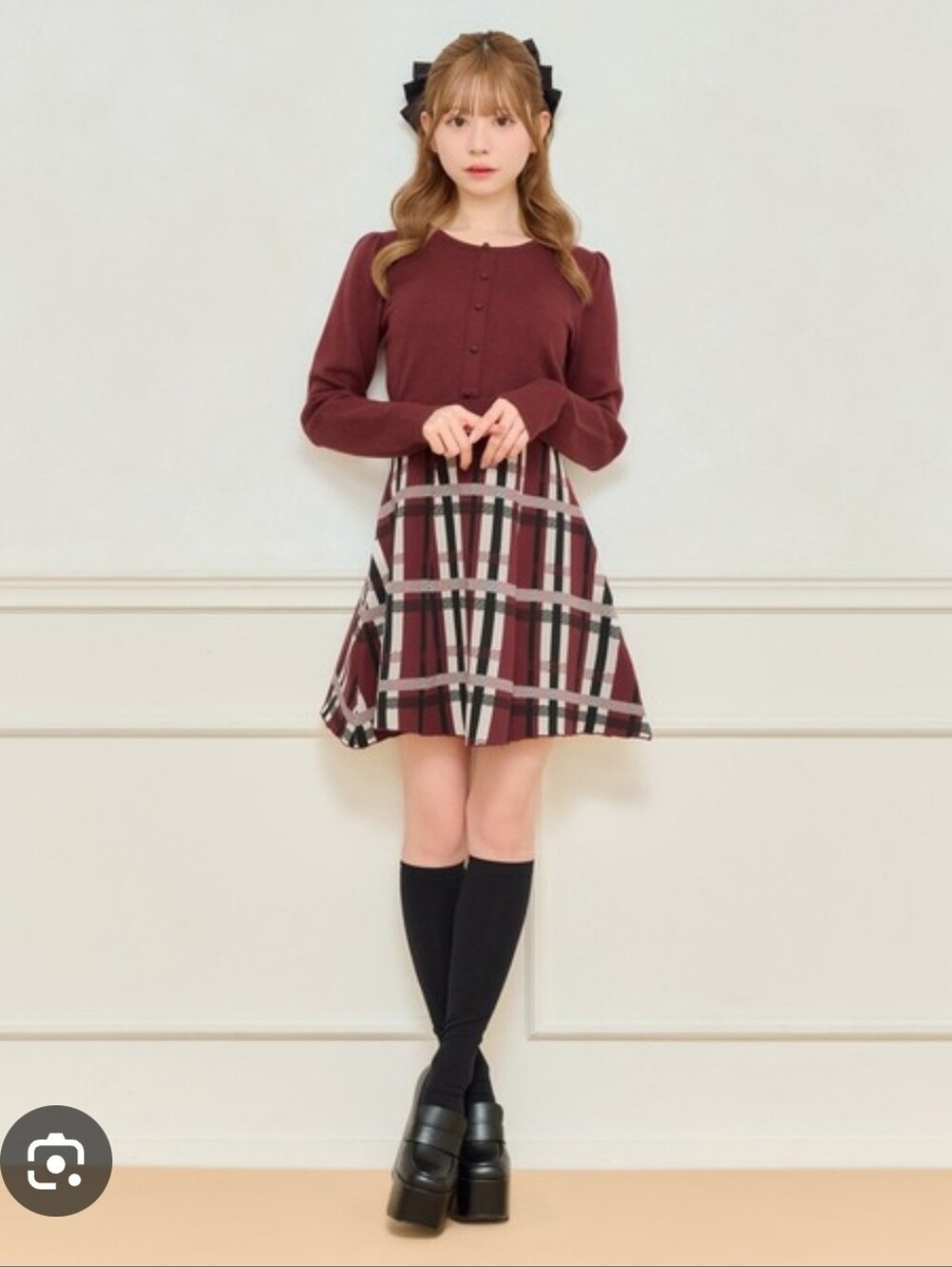 Apres jour burgandy stripped one piece long sleeve knit dress